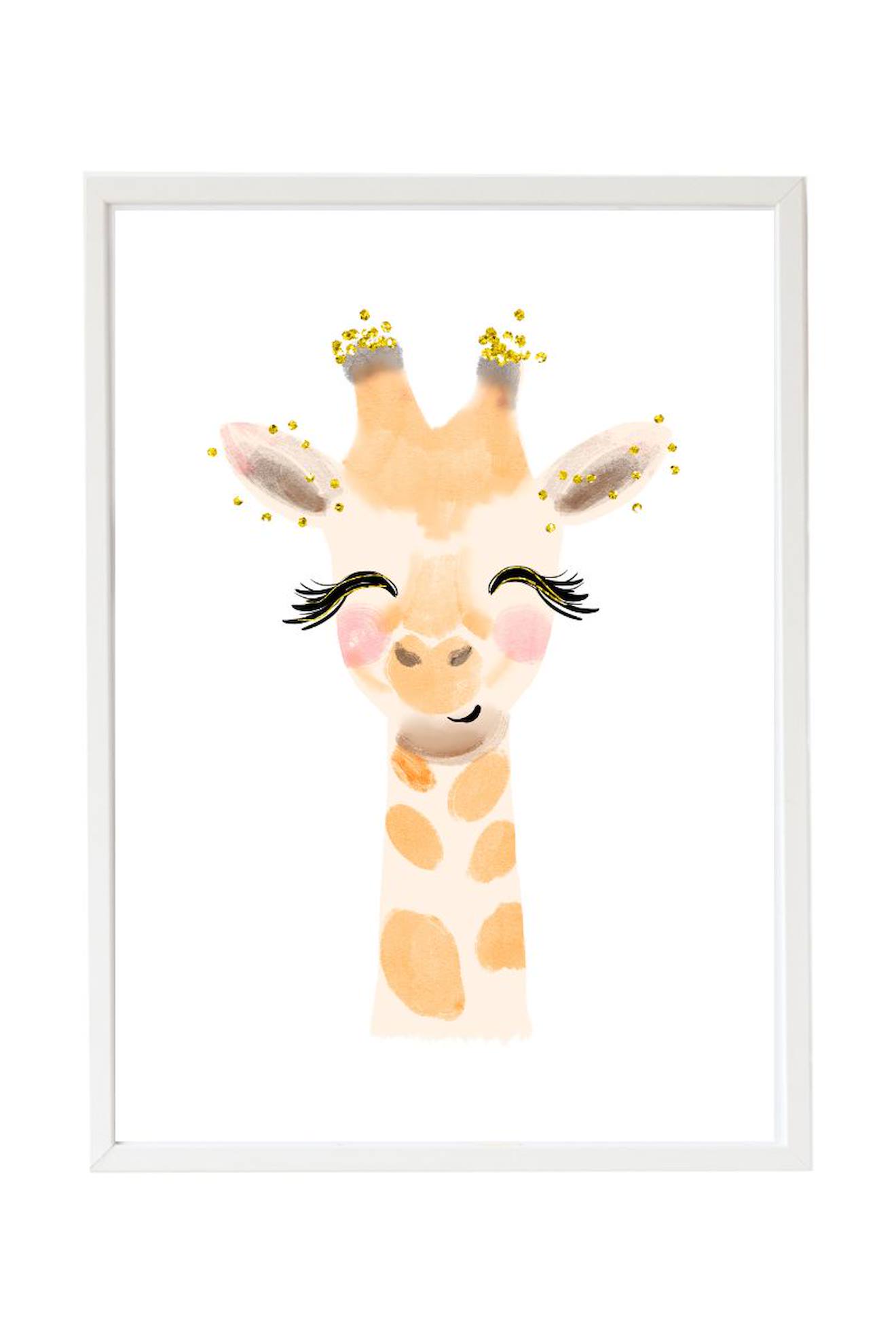 Cadre Mural Enfant Girafe Multi Coloured