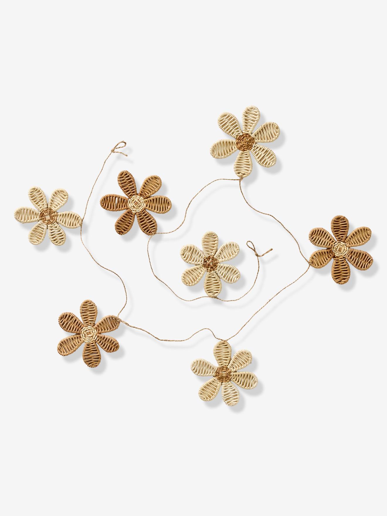 Guirlande fleurs rotin beige (Vertbaudet) - Image 2