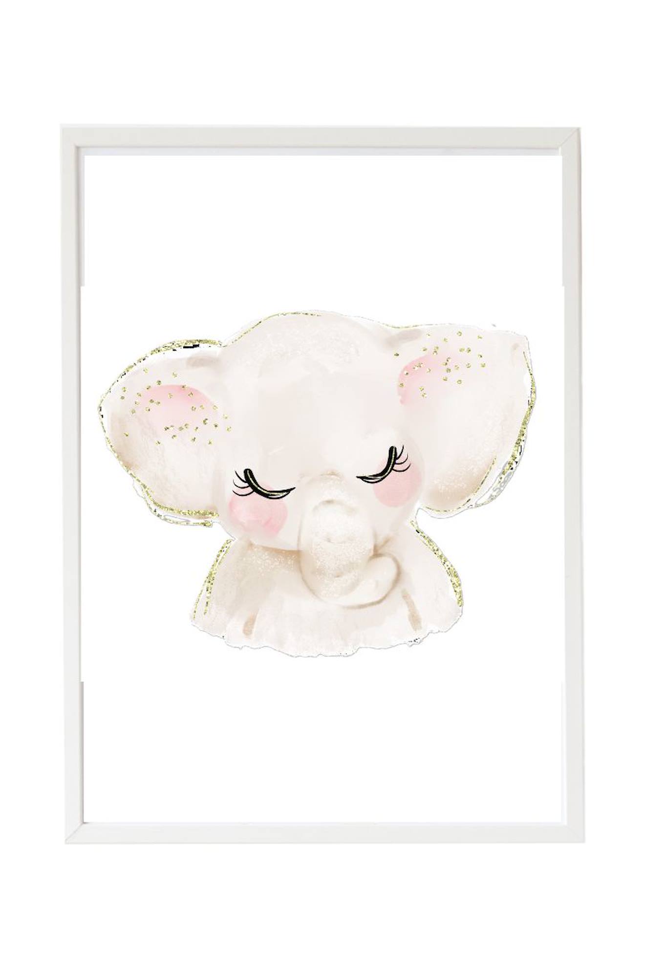 Cadre Mural Enfant Éléphant Multi Coloured