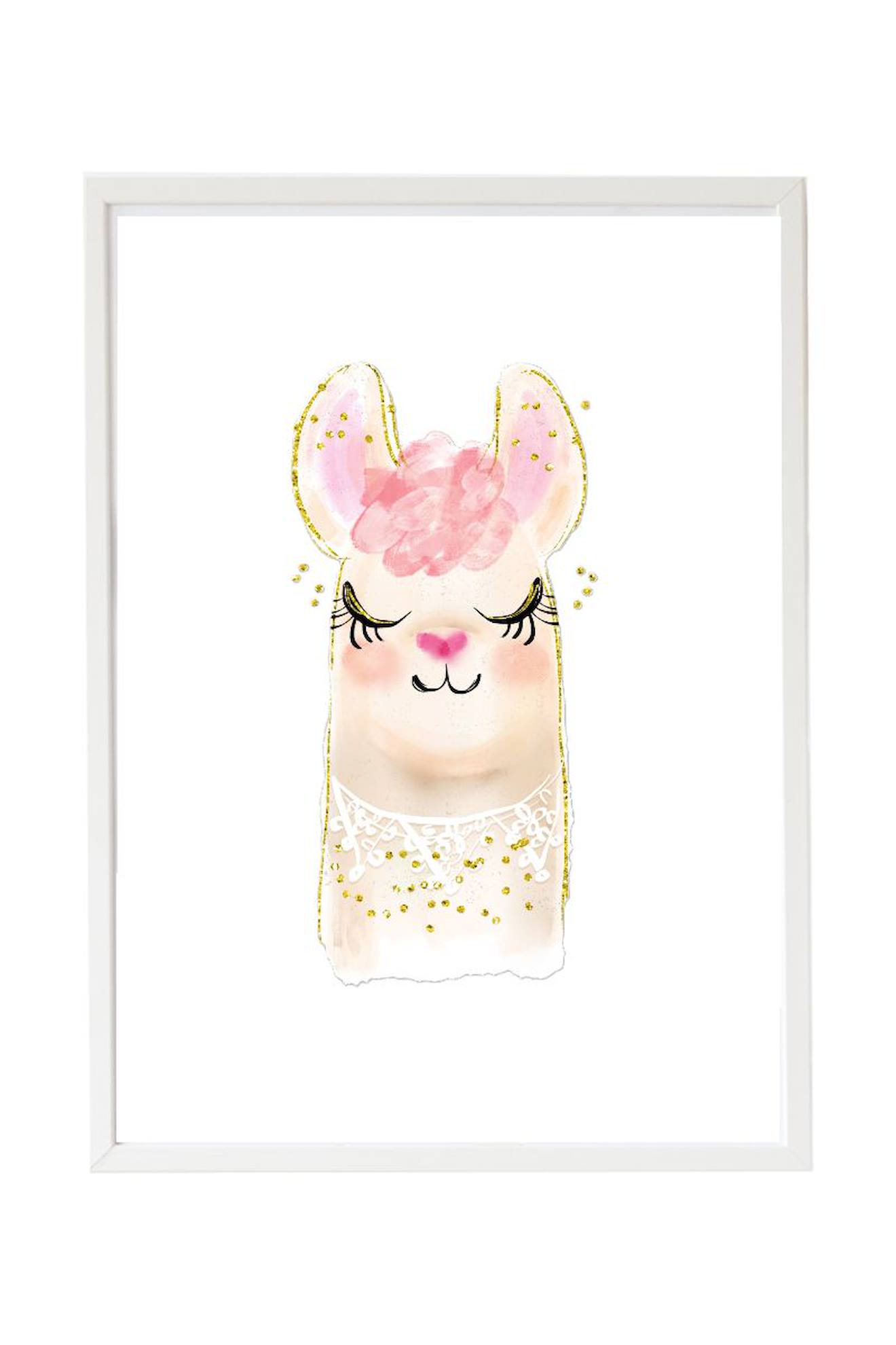 Cadre Mural Enfant Lama Multi Coloured