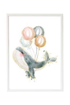 Cadre mural enfant baleine ballon  - vertbaudet enfant