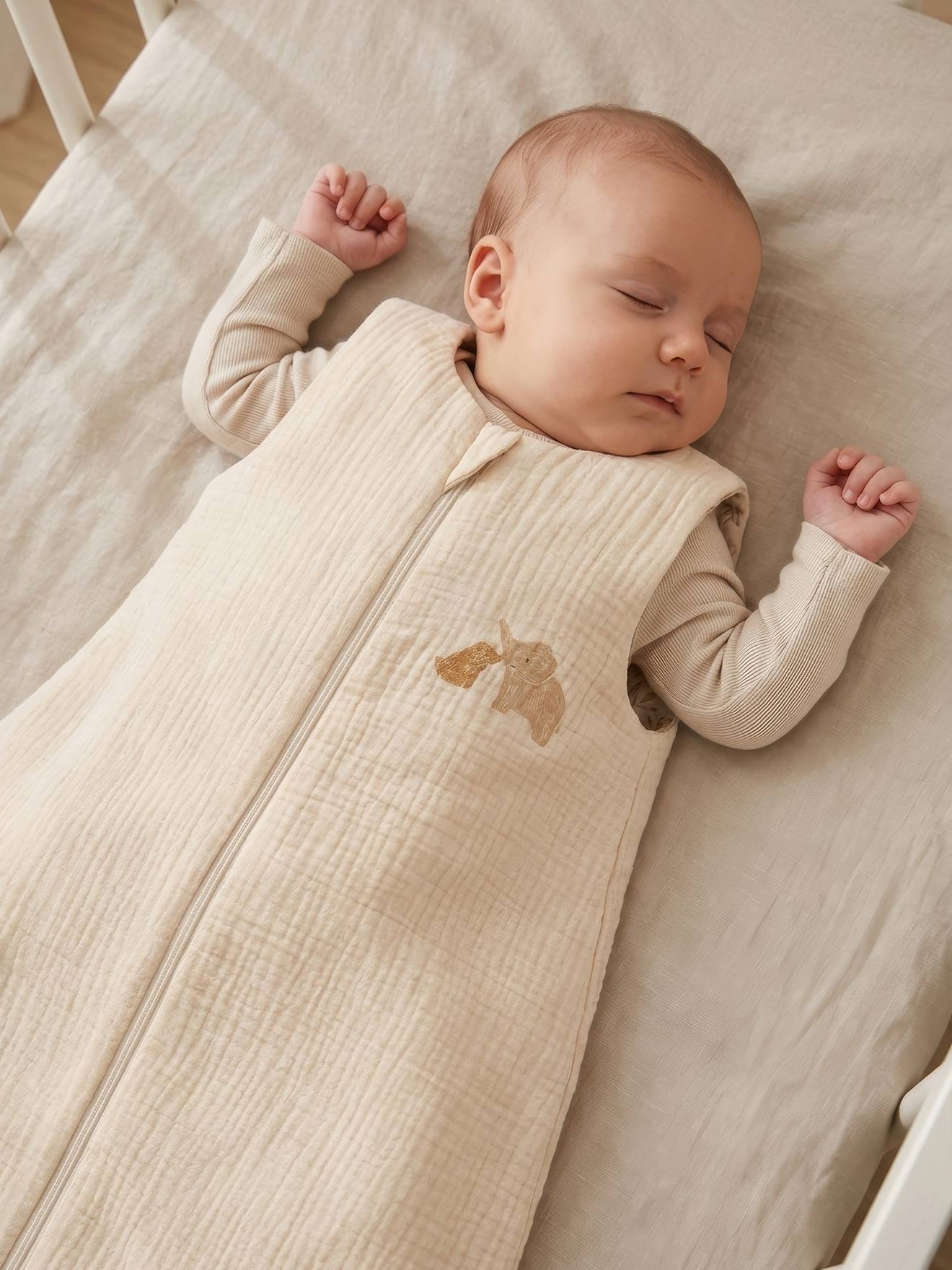 Gigoteuse été ouverture centrale gaze de coton BABYLON écru