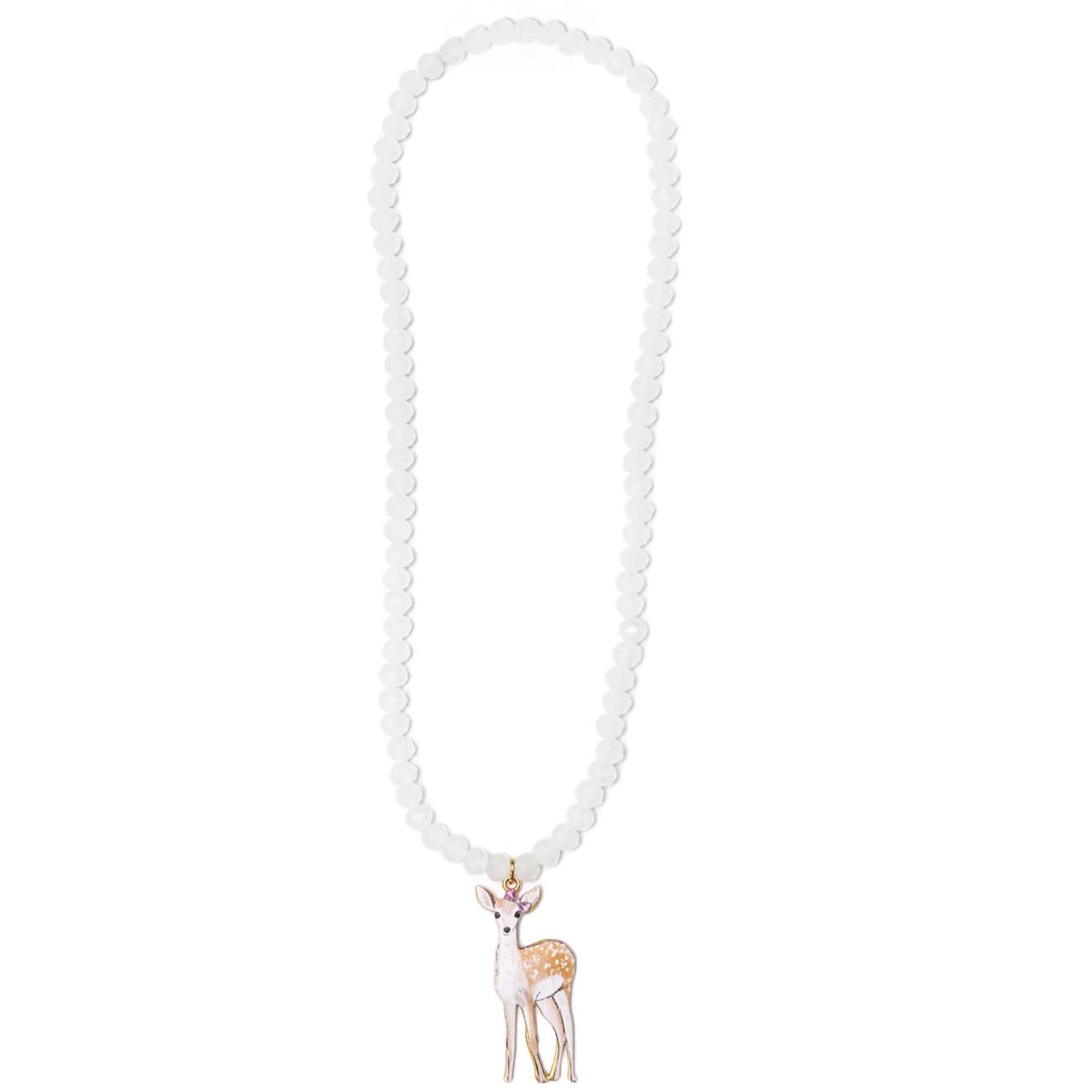 Collier En Perles Faon De La Forêt Blanc