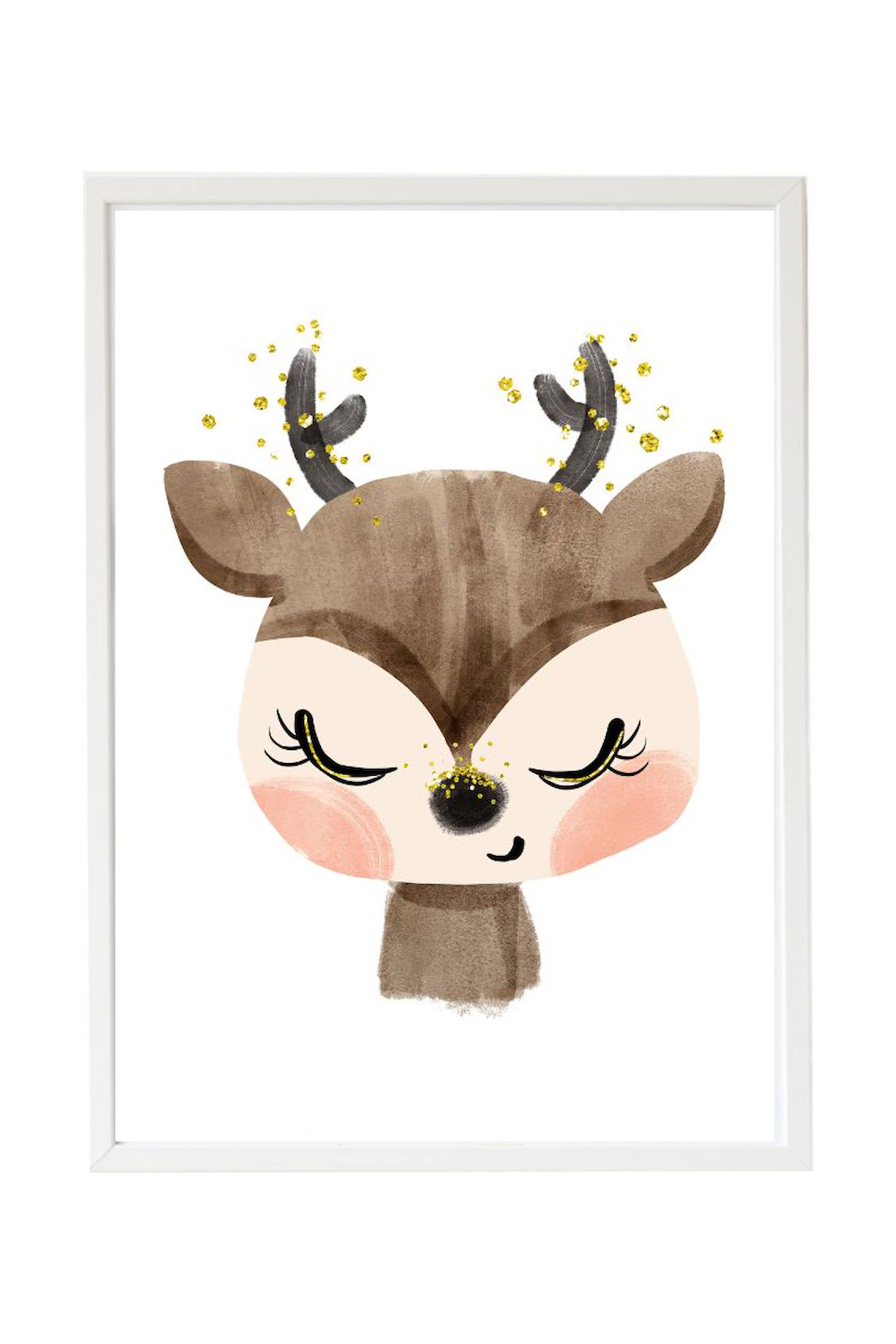 Cadre Mural Enfant Cerf Multi Coloured