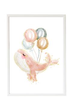 Cadre mural enfant baleine ballon  - vertbaudet enfant