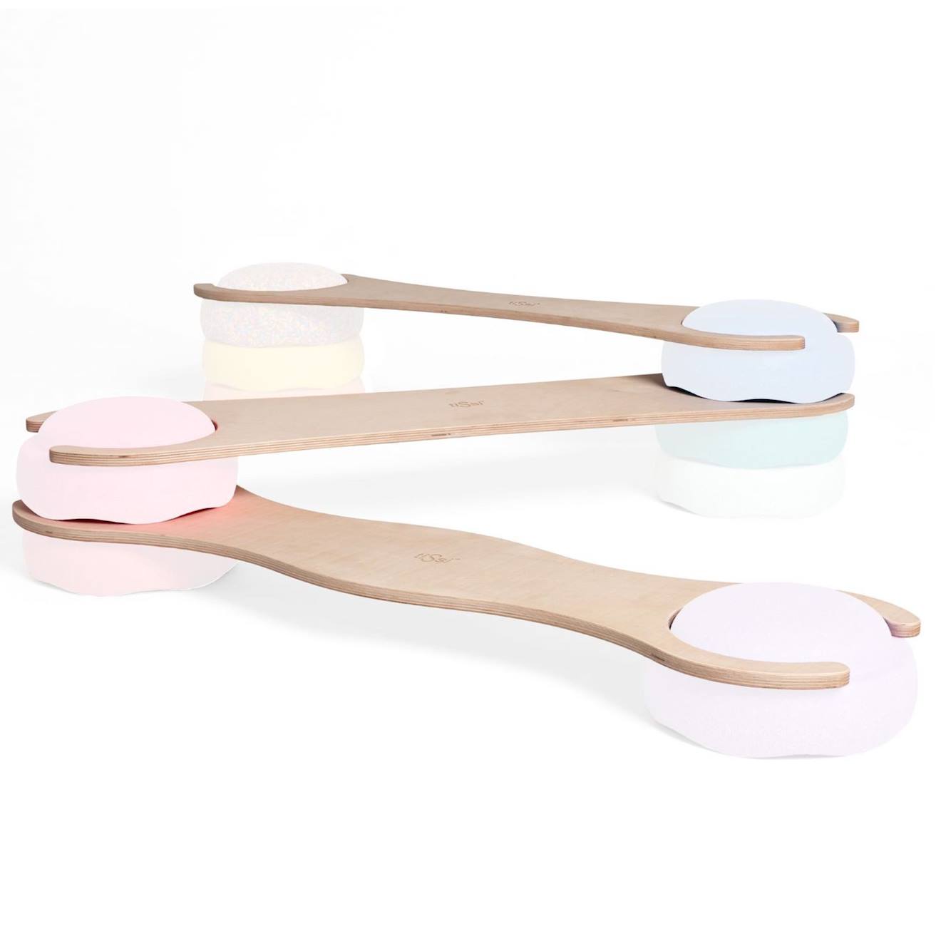 Lot De 3 Planches D'équilibre Compatibles Stapelstein Bois Naturel (Tissi) - Image 2