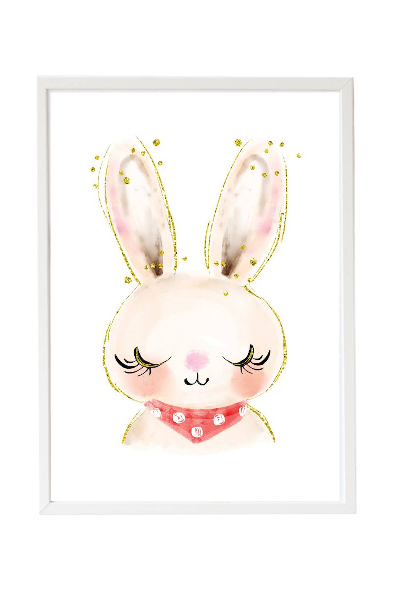 Cadre Mural Enfant Lapin Multi Coloured