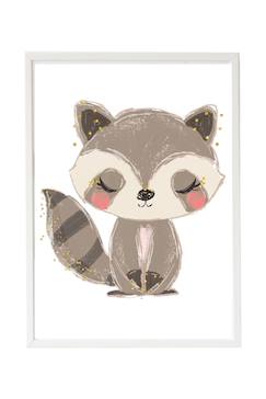 Cadre mural enfant raton laveur  - vertbaudet enfant