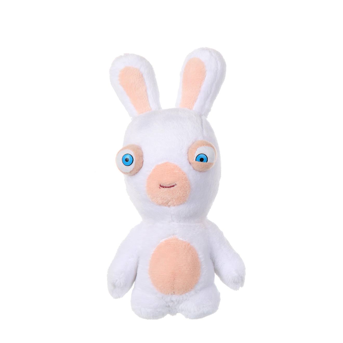 Peluche Lapins Crétins Bouche Fermée - 18 Cm Blanc