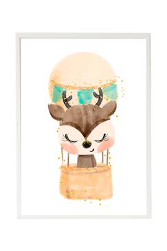 Cadre mural enfant cerf ballon  - vertbaudet enfant