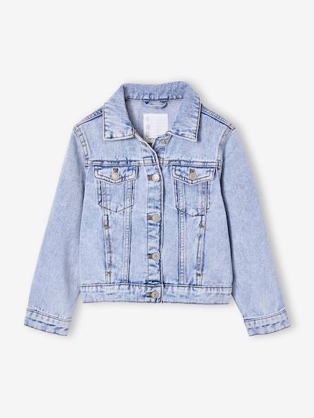 Veste jean fille bleu clair+bleu moyen 2 - vertbaudet enfant 