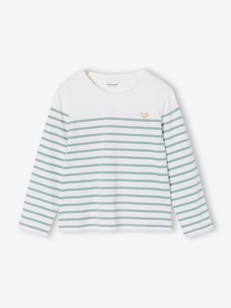 Tee-shirt marinière fille manches longues   - vertbaudet enfant