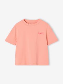 -Tee-shirt fille motif poitrine manches courtes 