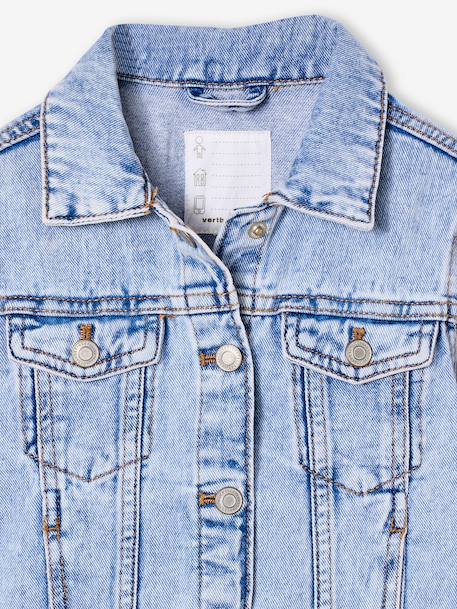 Veste jean fille bleu clair+bleu moyen 4 - vertbaudet enfant 