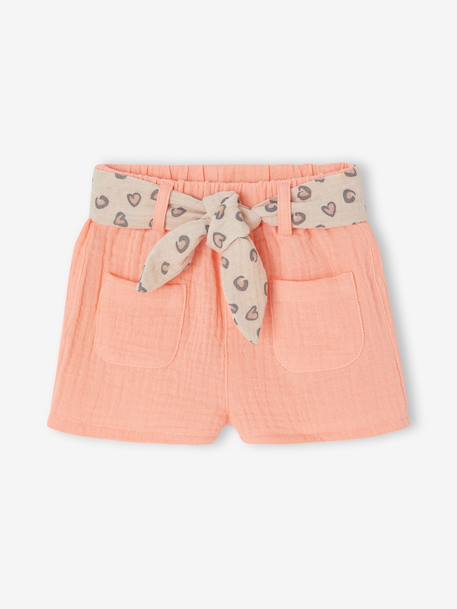 Bébé-Short-Short bébé fille avec ceinture imprimée