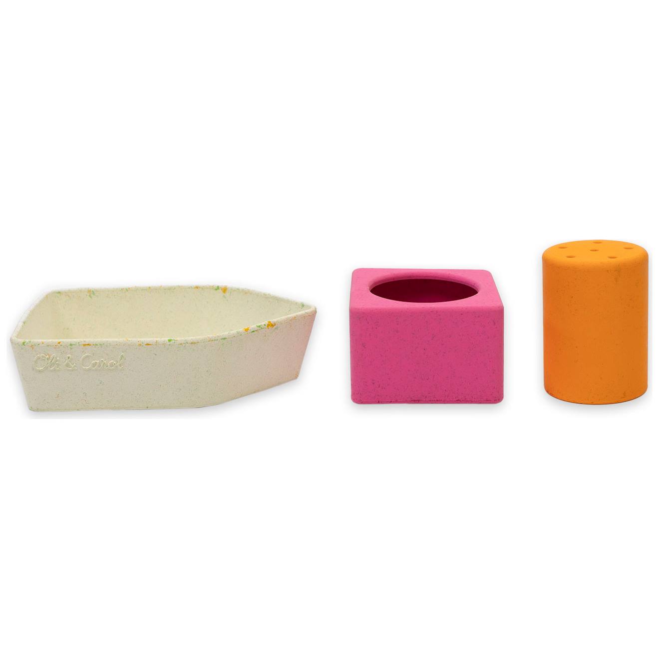 Jouet De Bain Bateau En Caoutchouc Orange Orange, Rose, Écru (Oli and Carol) - Image 2