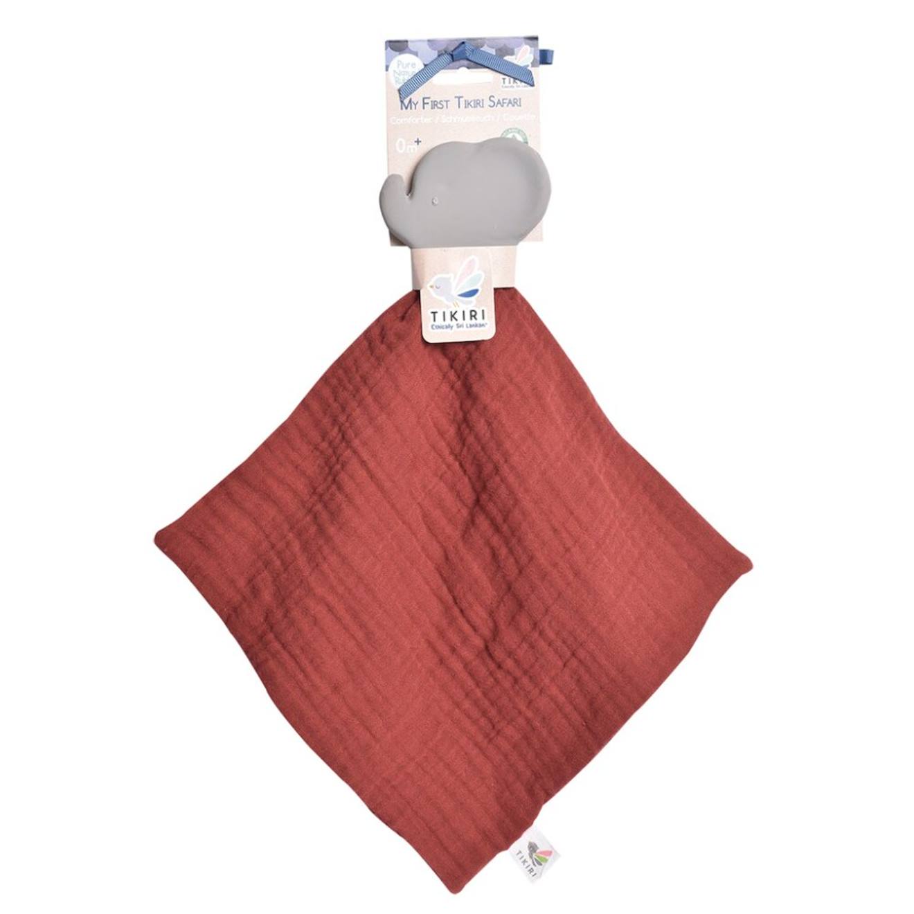 Doudou Éléphant Câlin Avec Jouet De Dentition Pour Bébé Rouge (Tikiri) - Image 1