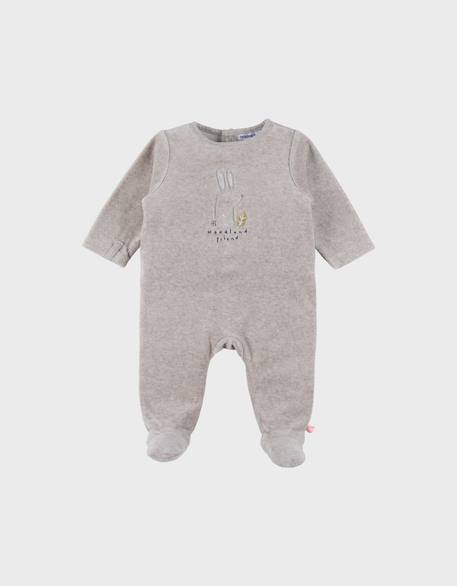 Bébé-Pyjama bébé en velours brodé lapin