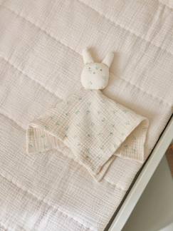 Jouet-Doudou lapin gaze de coton biologique - imprimé hirondelles