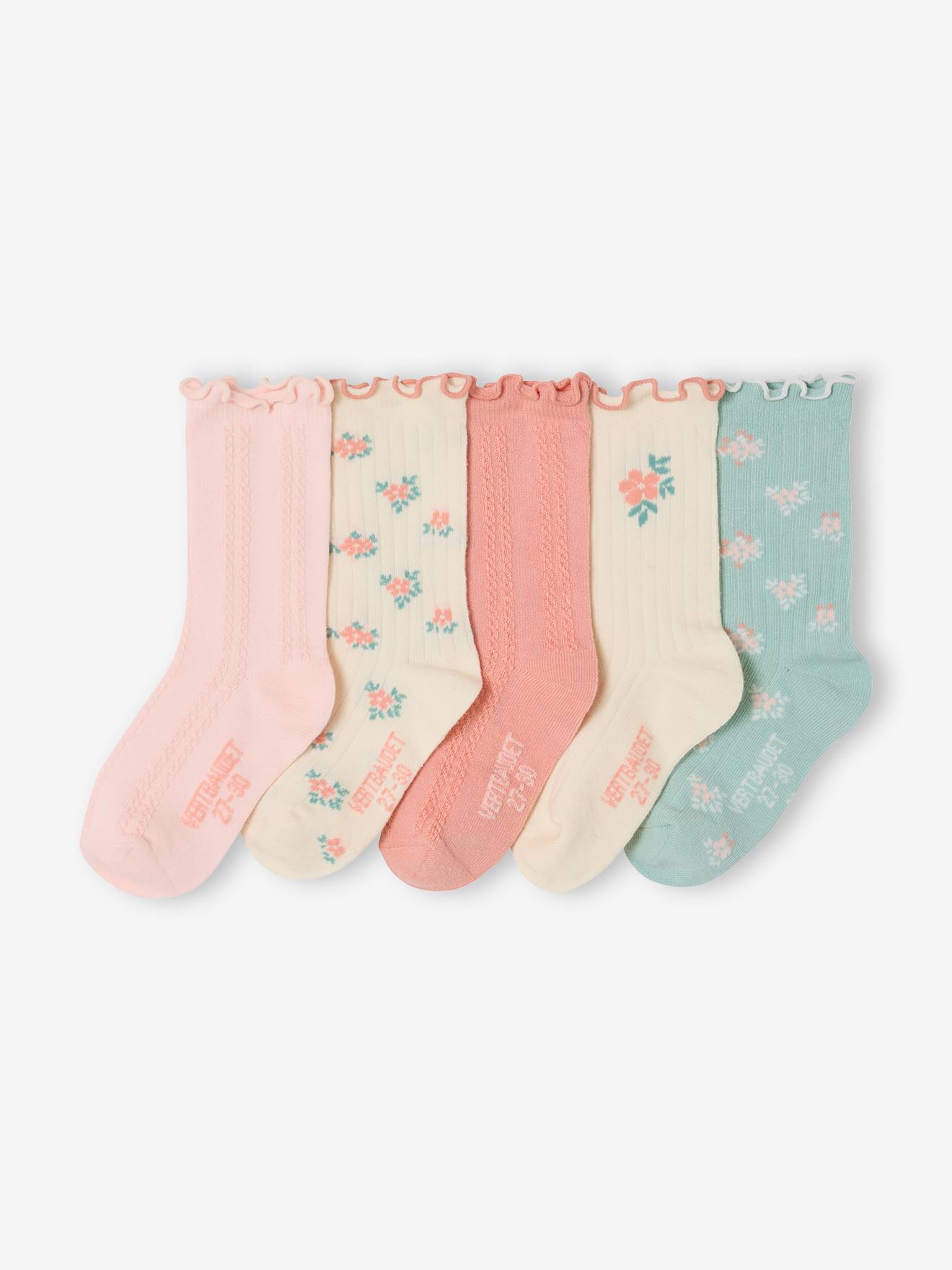 Lot 5 chaussettes fille abricot