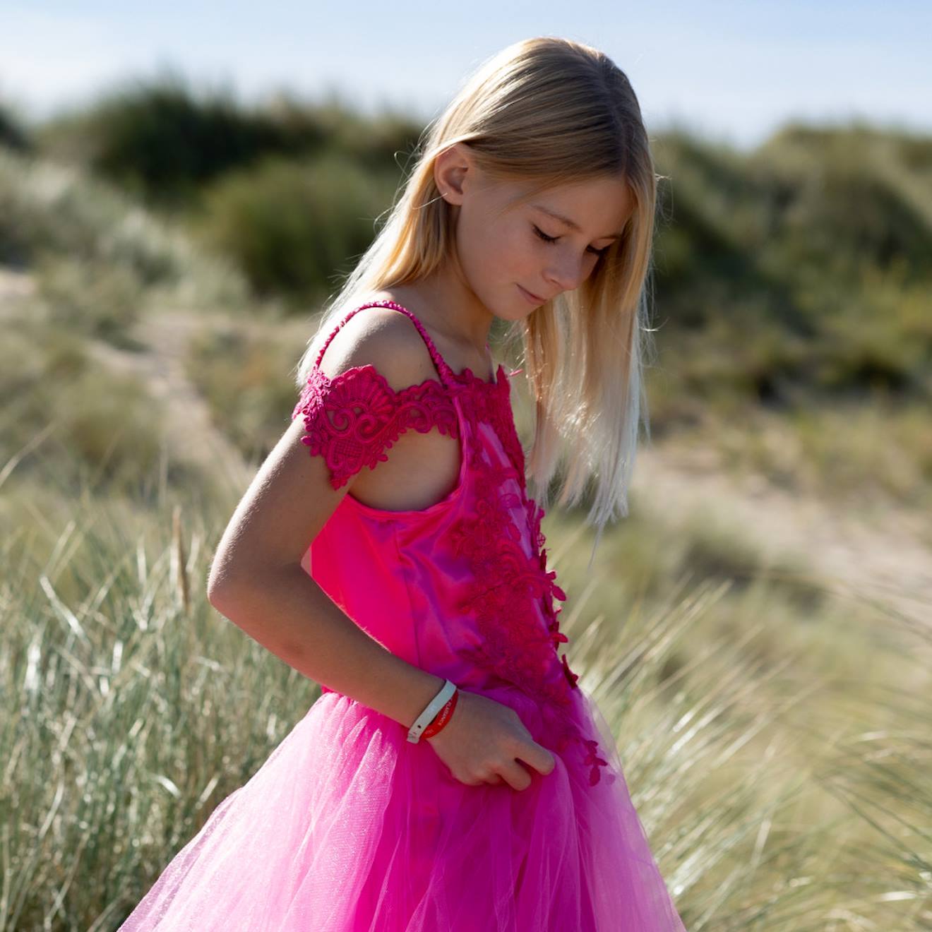 Déguisement Enfant Robe Rose Rose Fuchsia (Pioupiou Et Merveilles) - Image 1