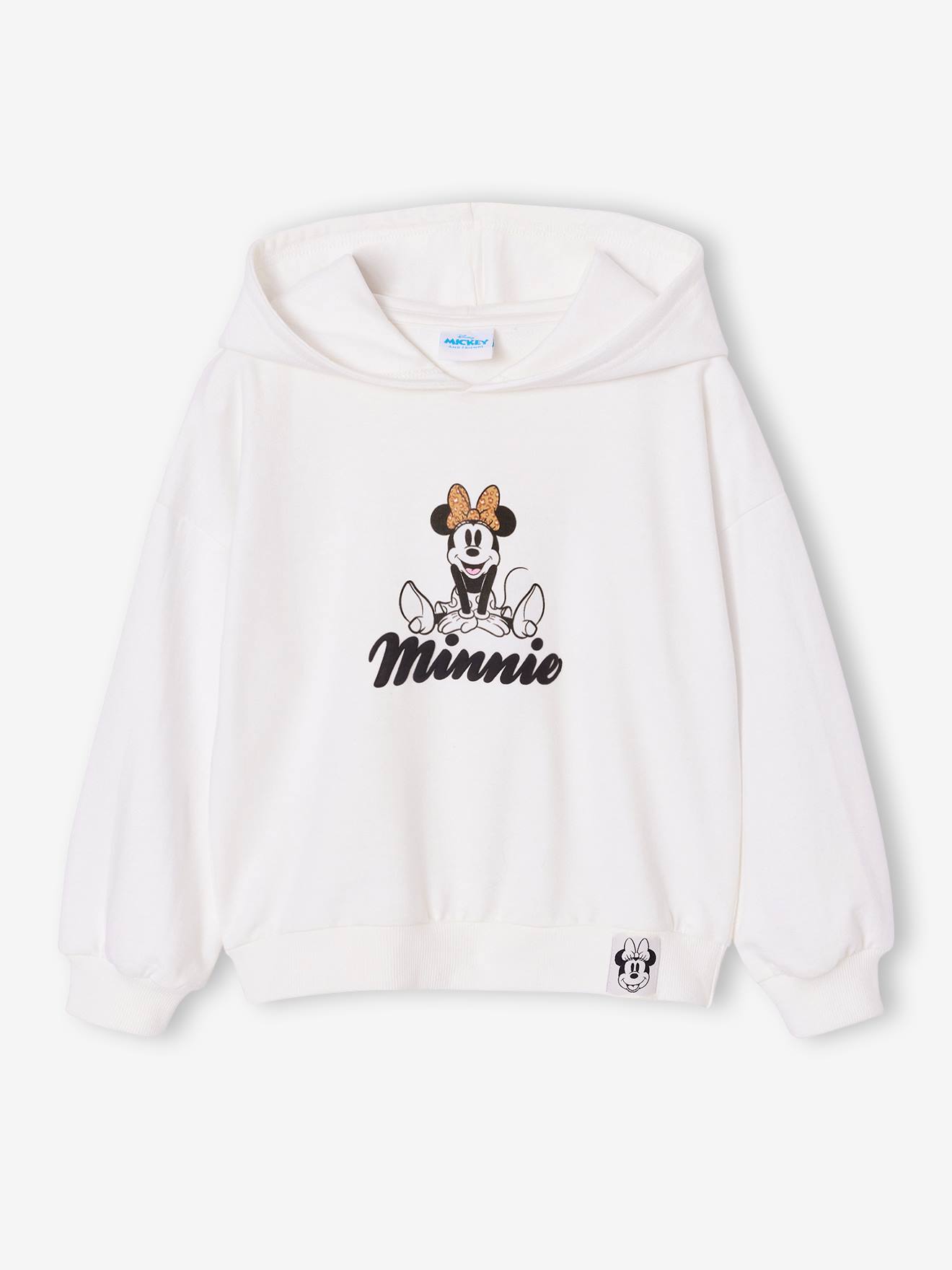 Sweat à capuche Minnie écru