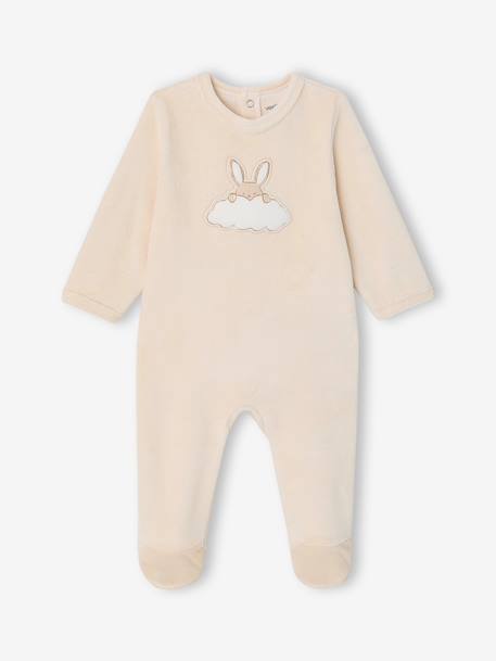 Vertbaudet - Pyjama naissance en velours écru