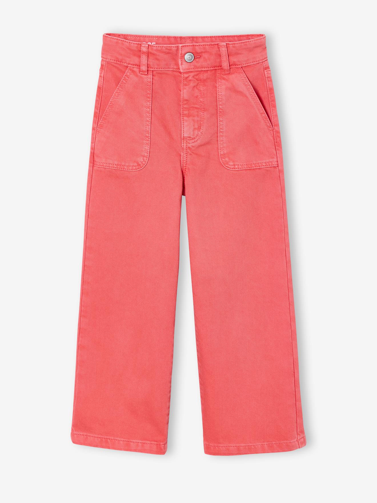 Pantalon fille large MorphologiK fin corail