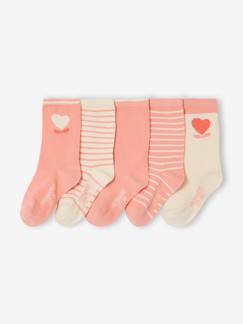 Lot 5 paires de chaussettes coeur fille  - vertbaudet enfant