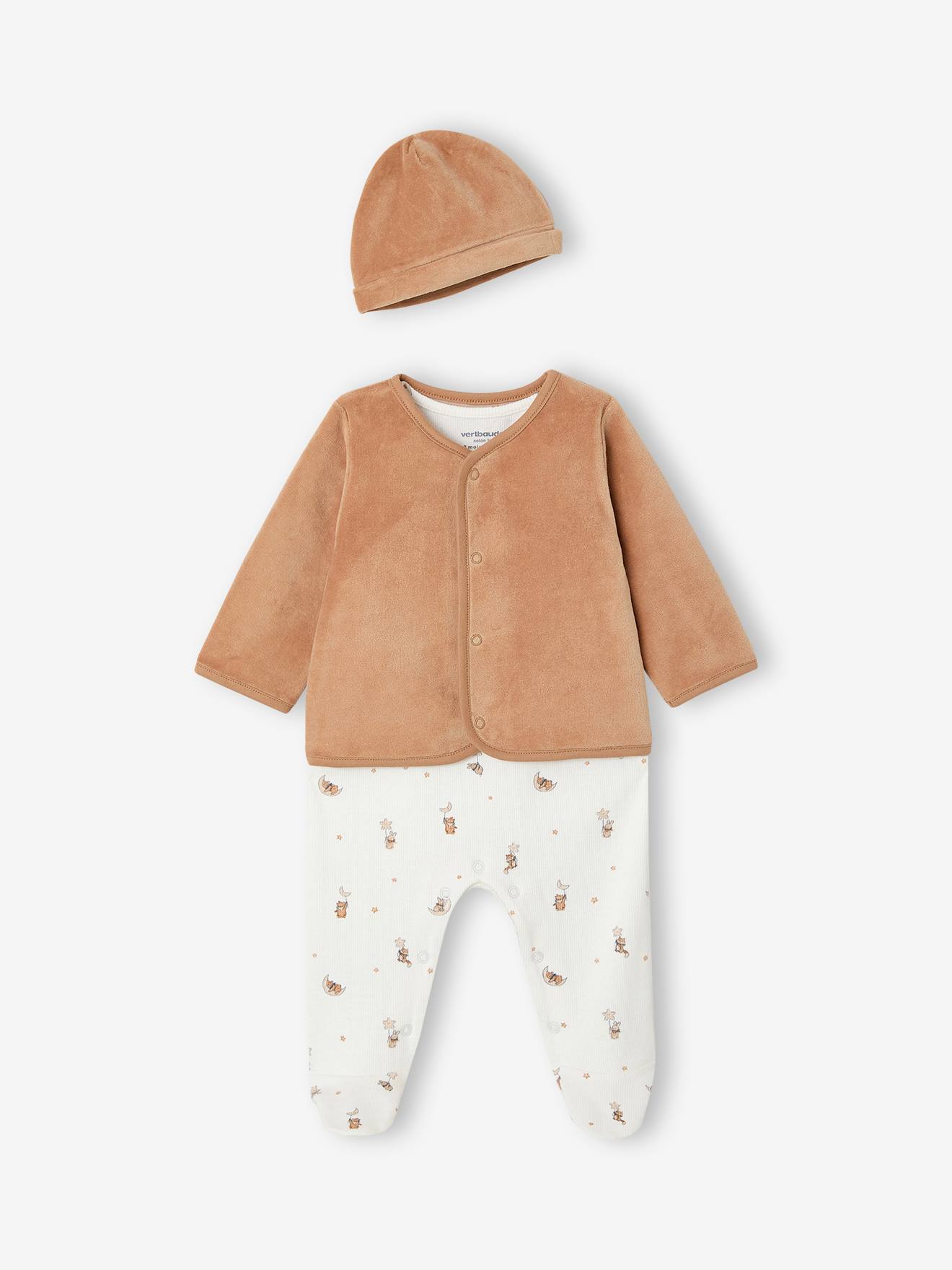 Ensemble naissance bébé personnalisable cappuccino