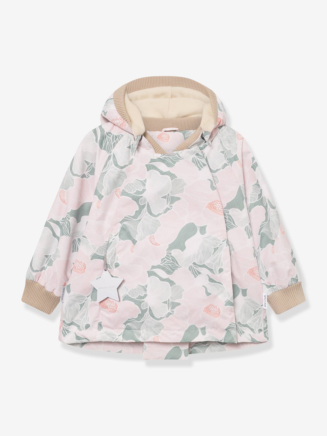 Veste matelassée à capuche bébé MATWIAMI MINI A TURE rose poudré