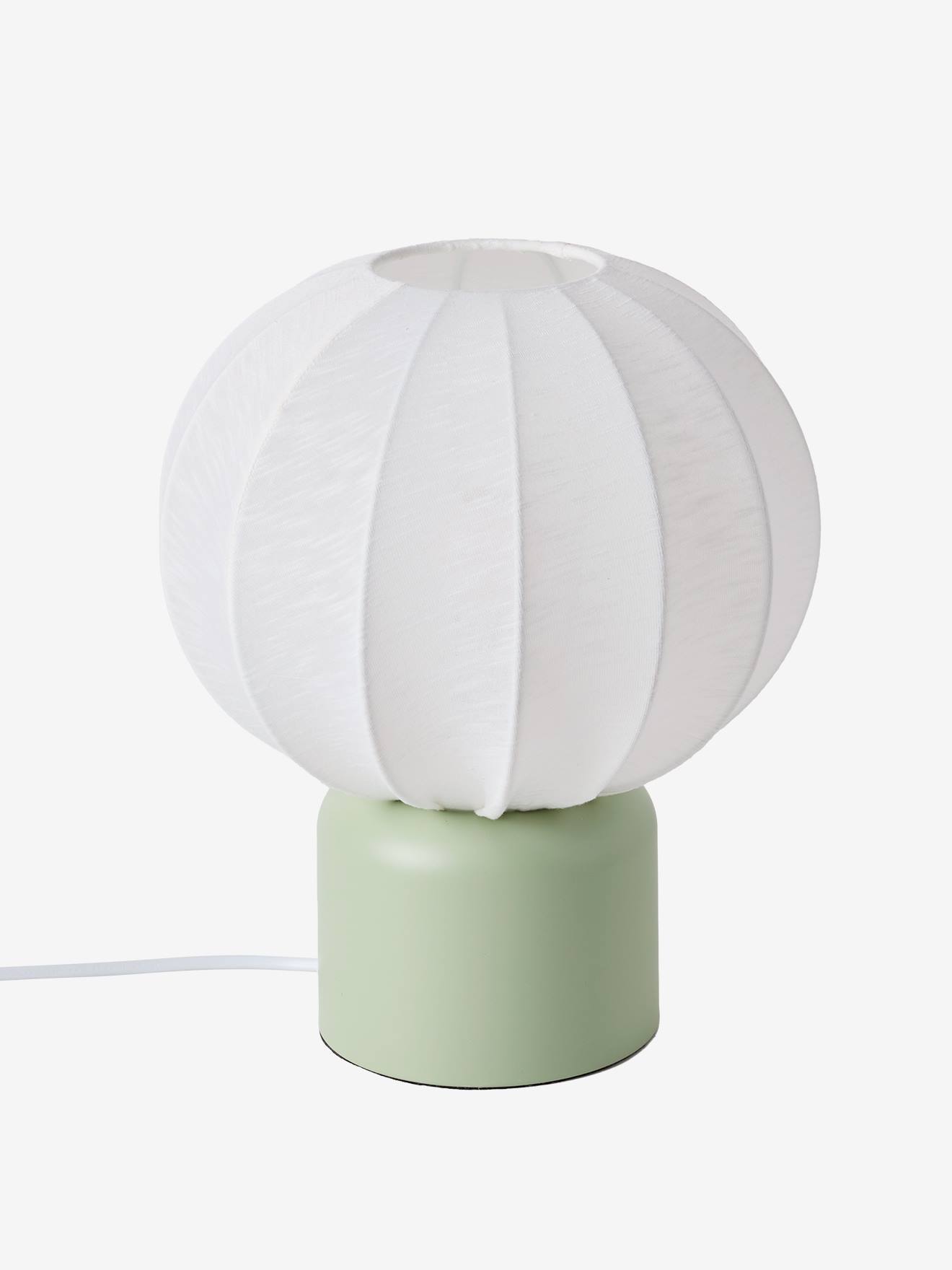 Lampe à poser forme boule pied métal vert sauge (Vertbaudet) - Image 1