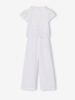 Combinaison pantalon fille en broderie anglaise  - vertbaudet enfant