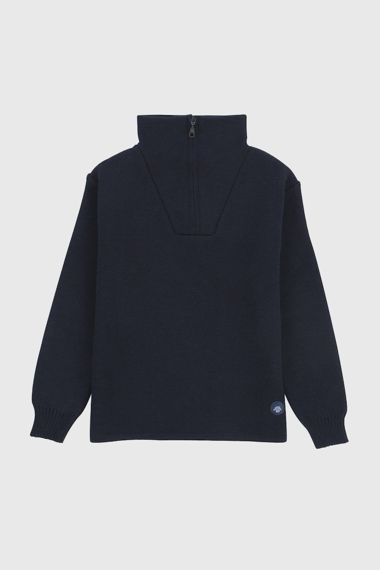 Pull camionneur zippé en laine guisseny enfant navire
