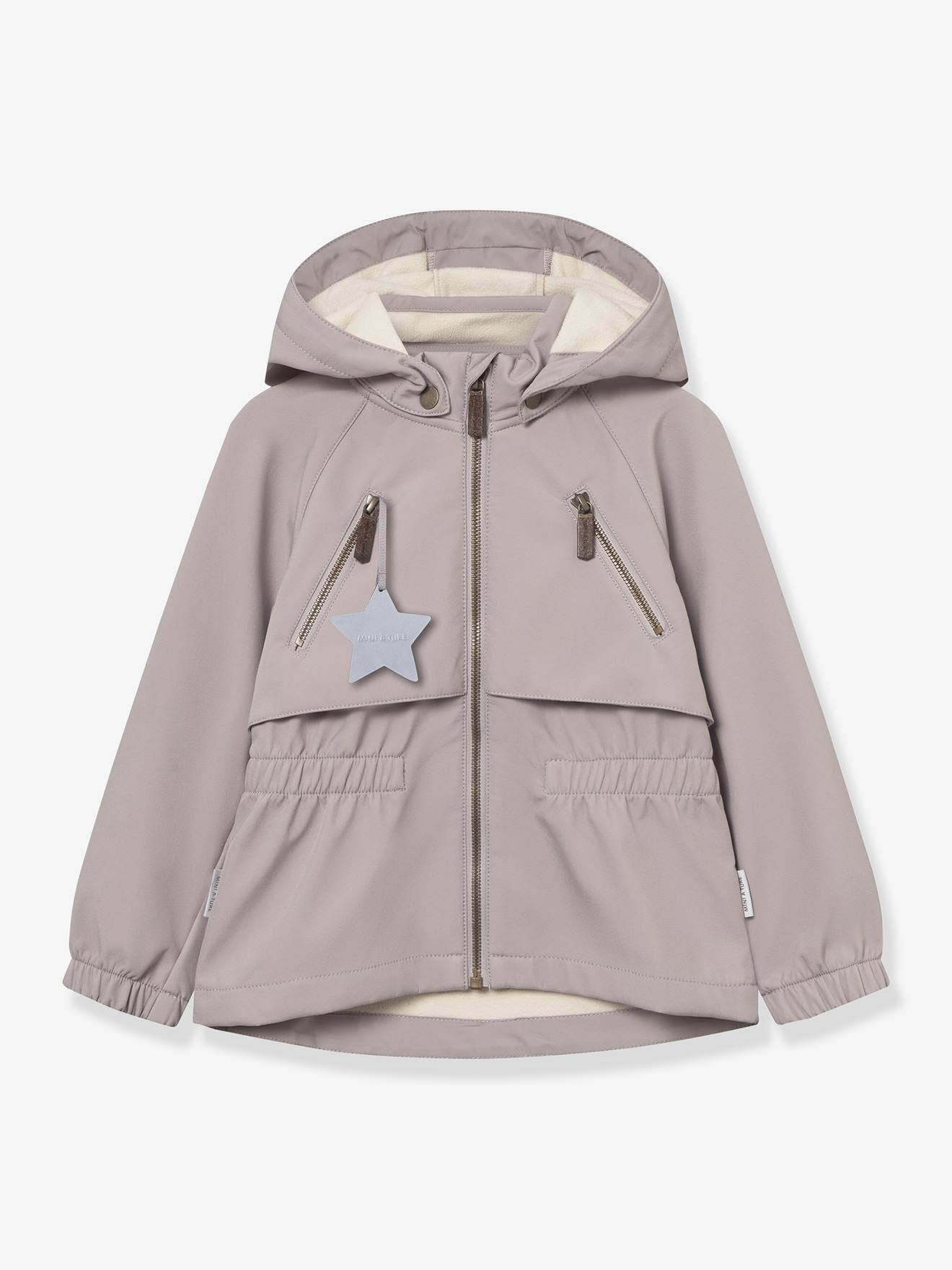 Veste softshell à capuche fille coupe-vent et déperlante MATALGEA MINI A TURE mauve