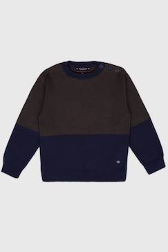 Pull marin bicolore en coton et laine enfant  - vertbaudet enfant