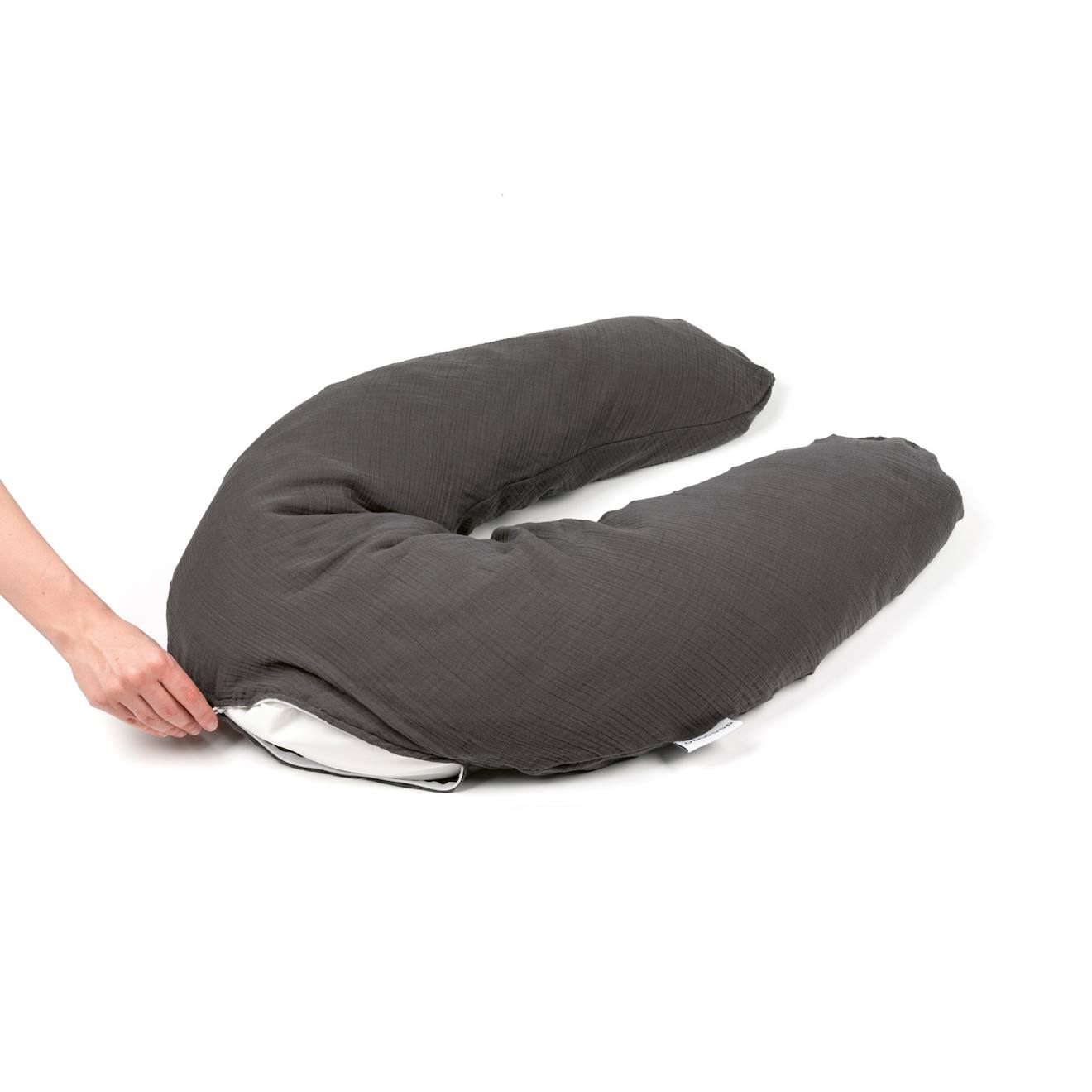 Coussin De Grossesse Et Allaitement Comfy Big Gris Foncé (Doomoo) - Image 2