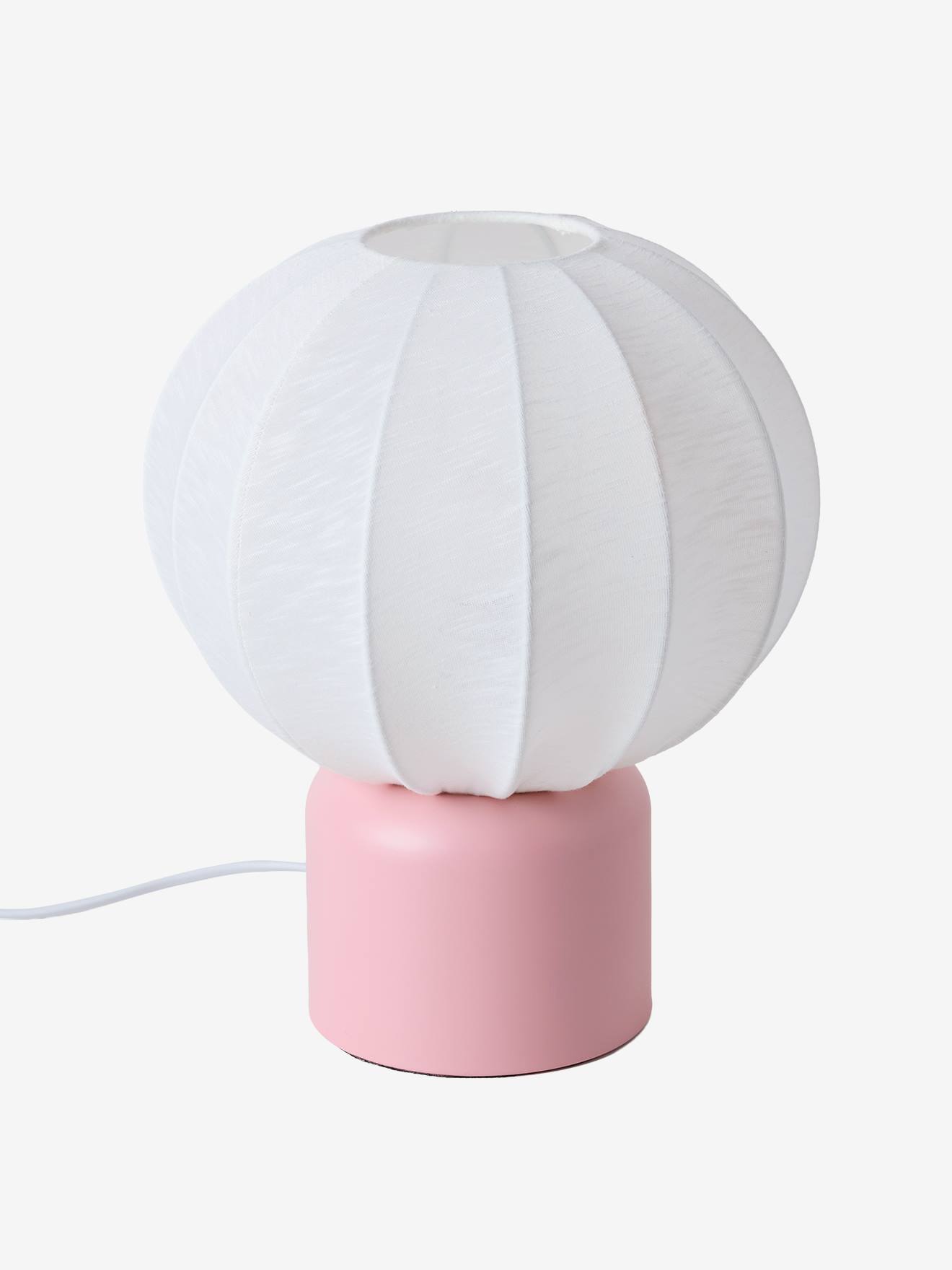 Lampe à poser forme boule pied métal rose (Vertbaudet) - Image 1