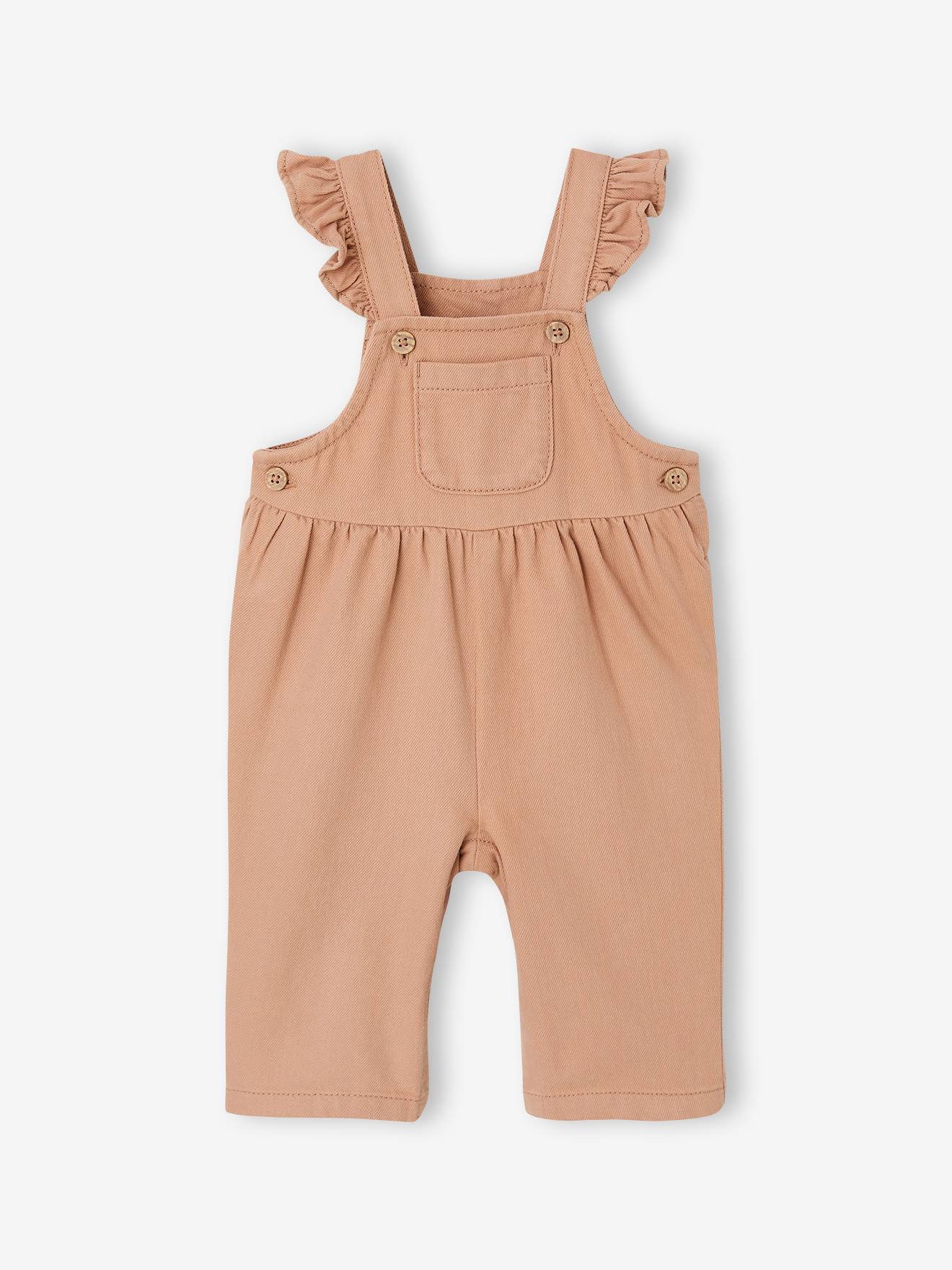 Salopette bb fille en twill noix de pcan 10 €
