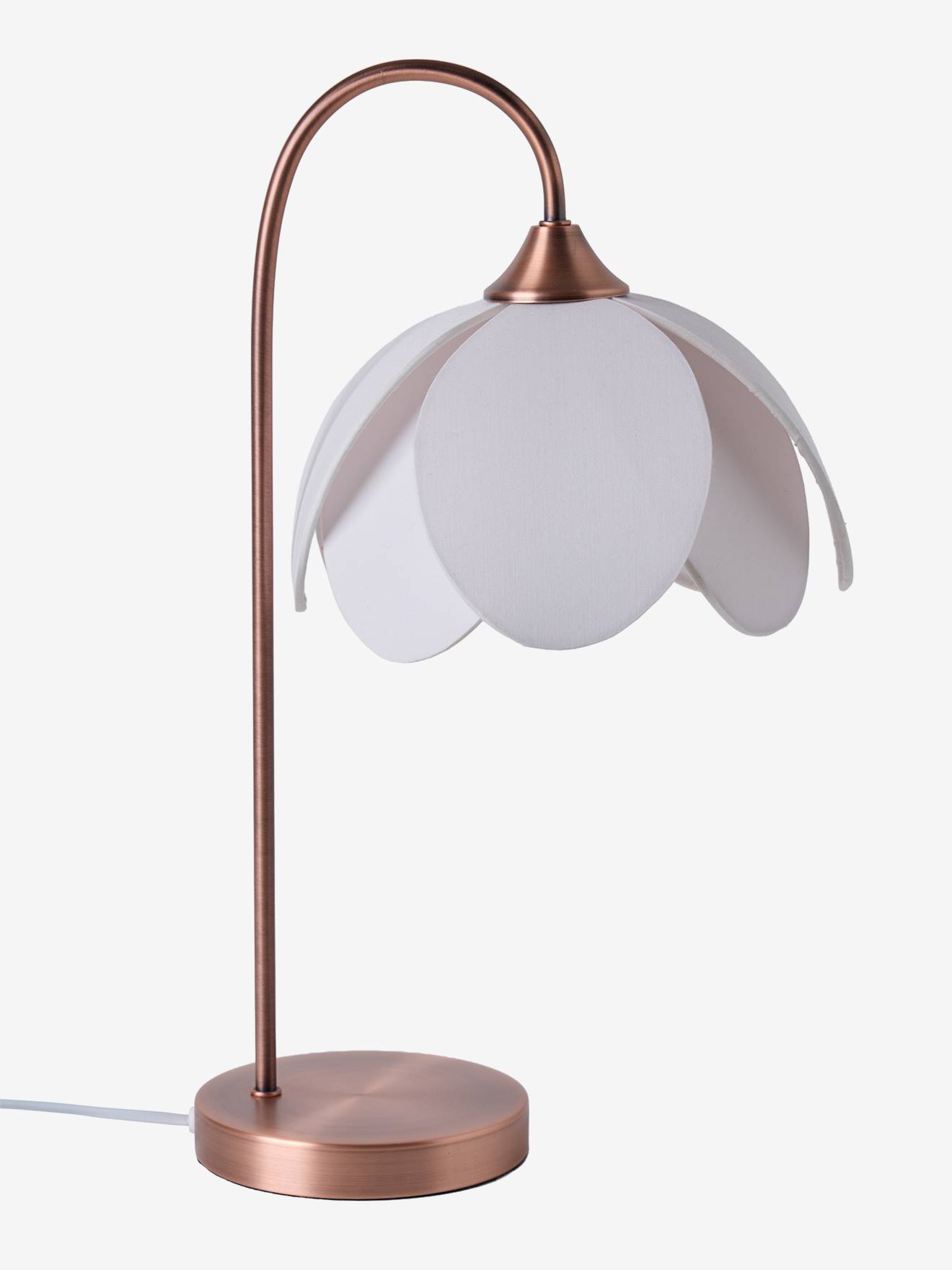 Lampe à poser abat-jour fleur pied métal beige (Vertbaudet) - Image 1
