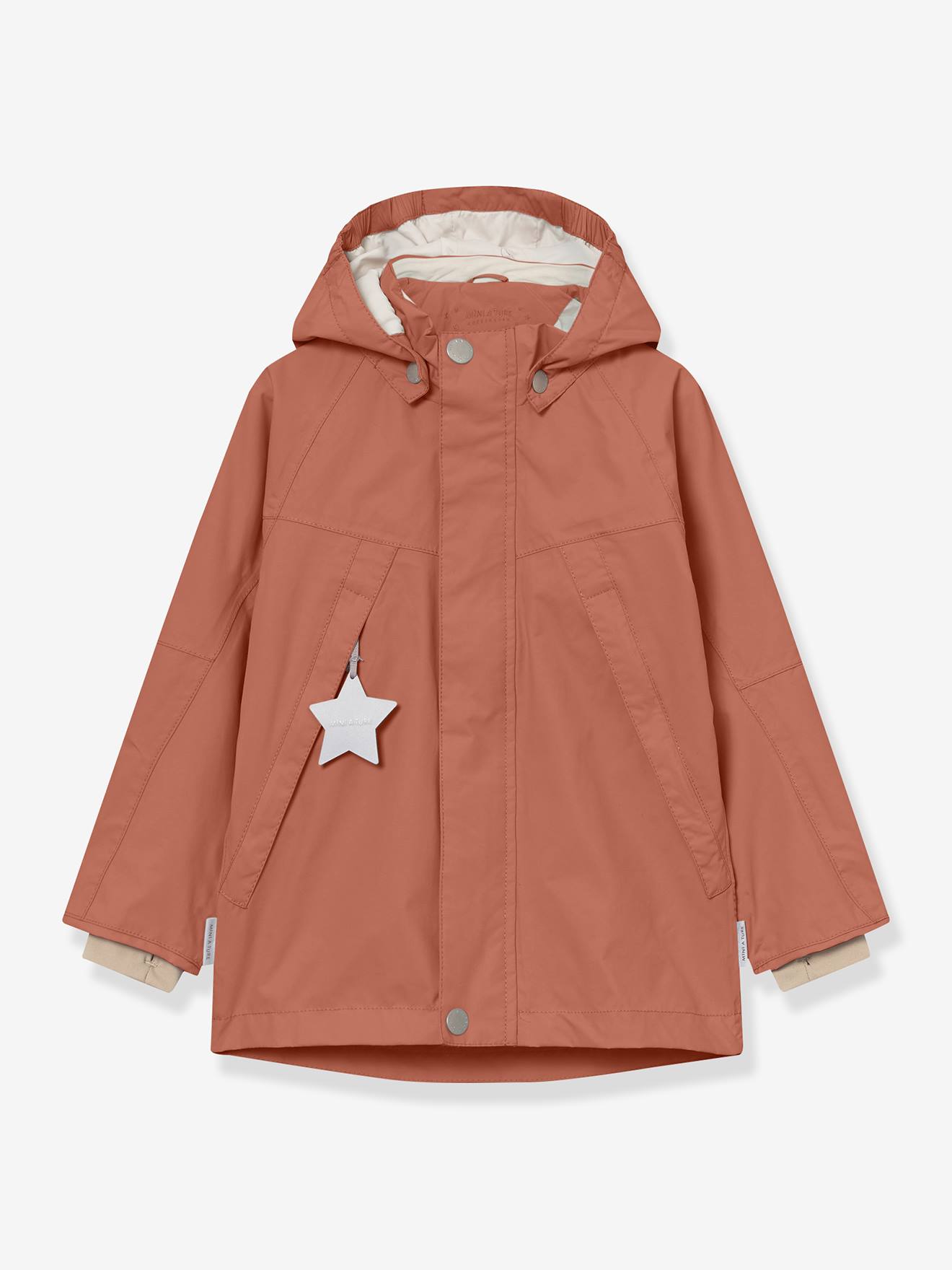 Veste imperméable à capuche garçon MATVALON MINI A TURE brun