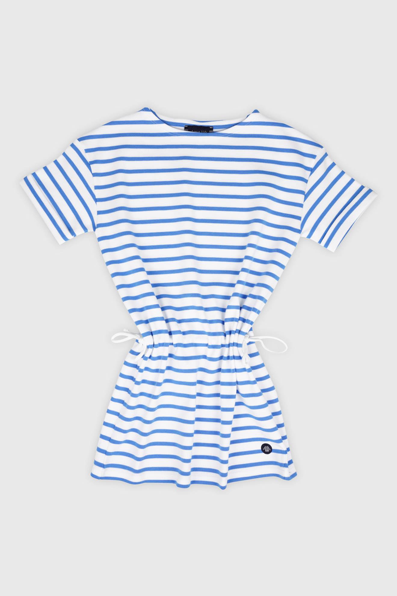 Robe Raye En Coton pais Enfant Blancblue Saphir 49 €