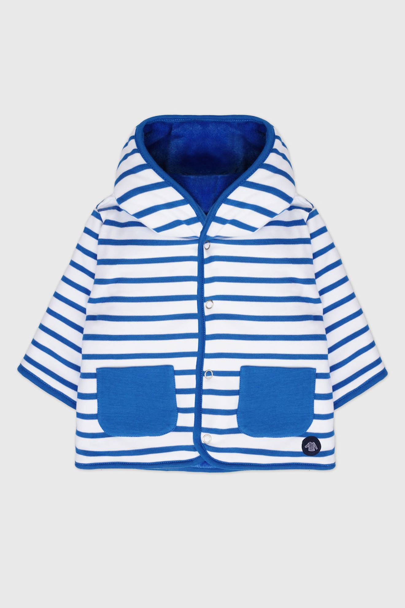 Veste Rversible Molletonne En Coton Bb Blanc Cobalto 59 €