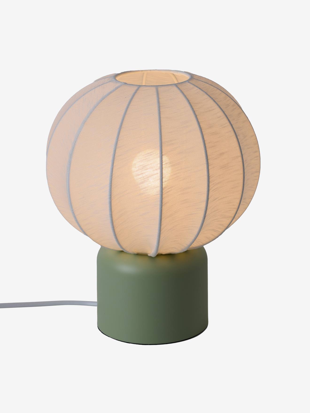 Lampe à poser forme boule pied métal vert sauge (Vertbaudet) - Image 2