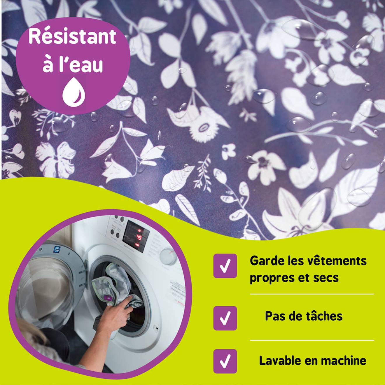 Bavoir Pour Kit Tidy Tot Fleur De Jardin Bleu Bleu (TIDY TOT) - Image 2