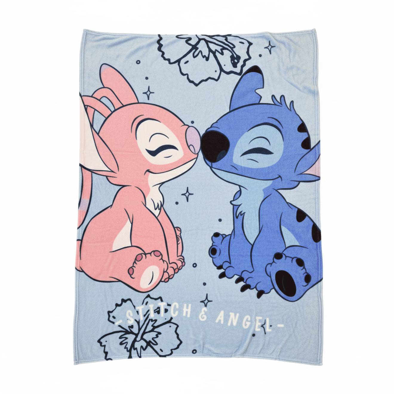 Plaid Disney 2 En 1 Angel Et Stitch Polyester Bleu