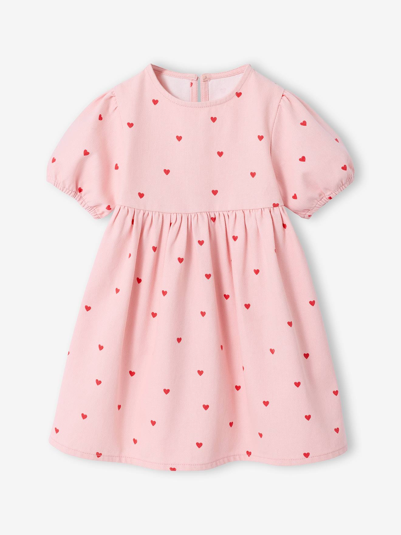 Robe fille manches ballon rose Robe fille manches ballon rose