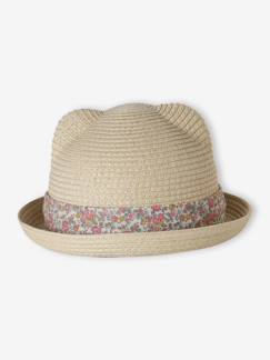 Chapeau paille bébé fille ruban  - vertbaudet enfant