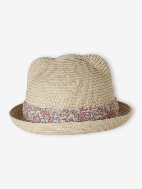 Bébé-Accessoires-Chapeau paille bébé fille ruban