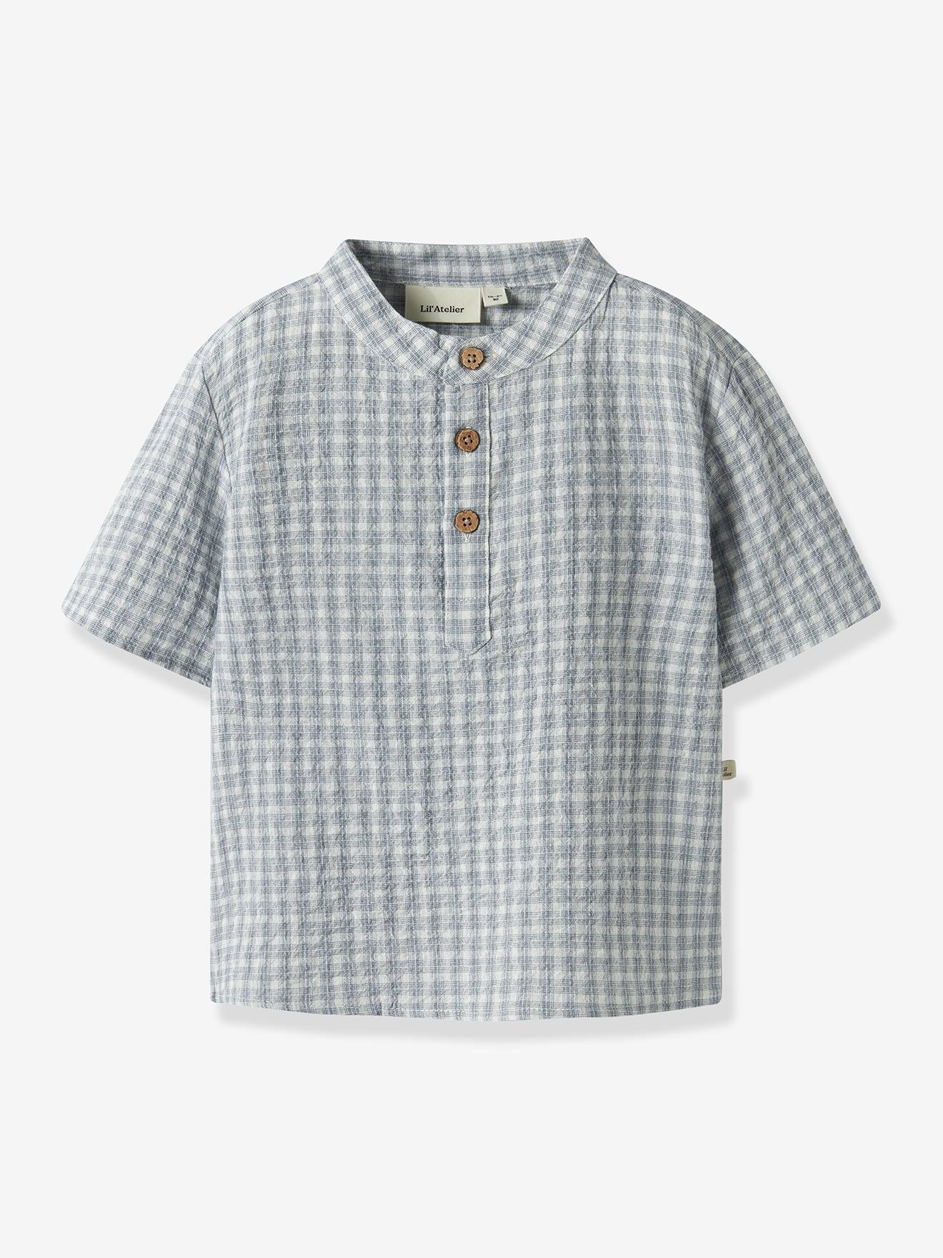 Chemise garçon Lil' Atelier MINI col montant écru